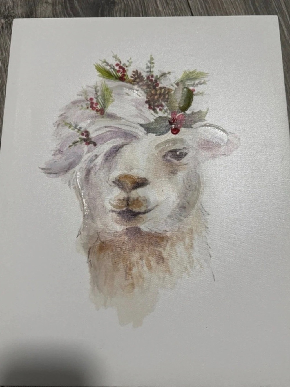 Holiday Animal Painting in White & Purple